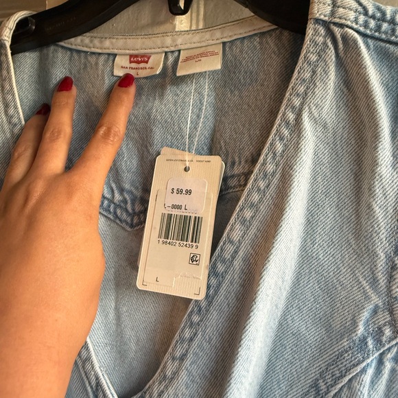 Levi's Light Blue Button-Down Mini Dress - Picture 4 of 11